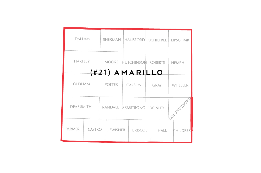 Map of Amarillo SECC counties